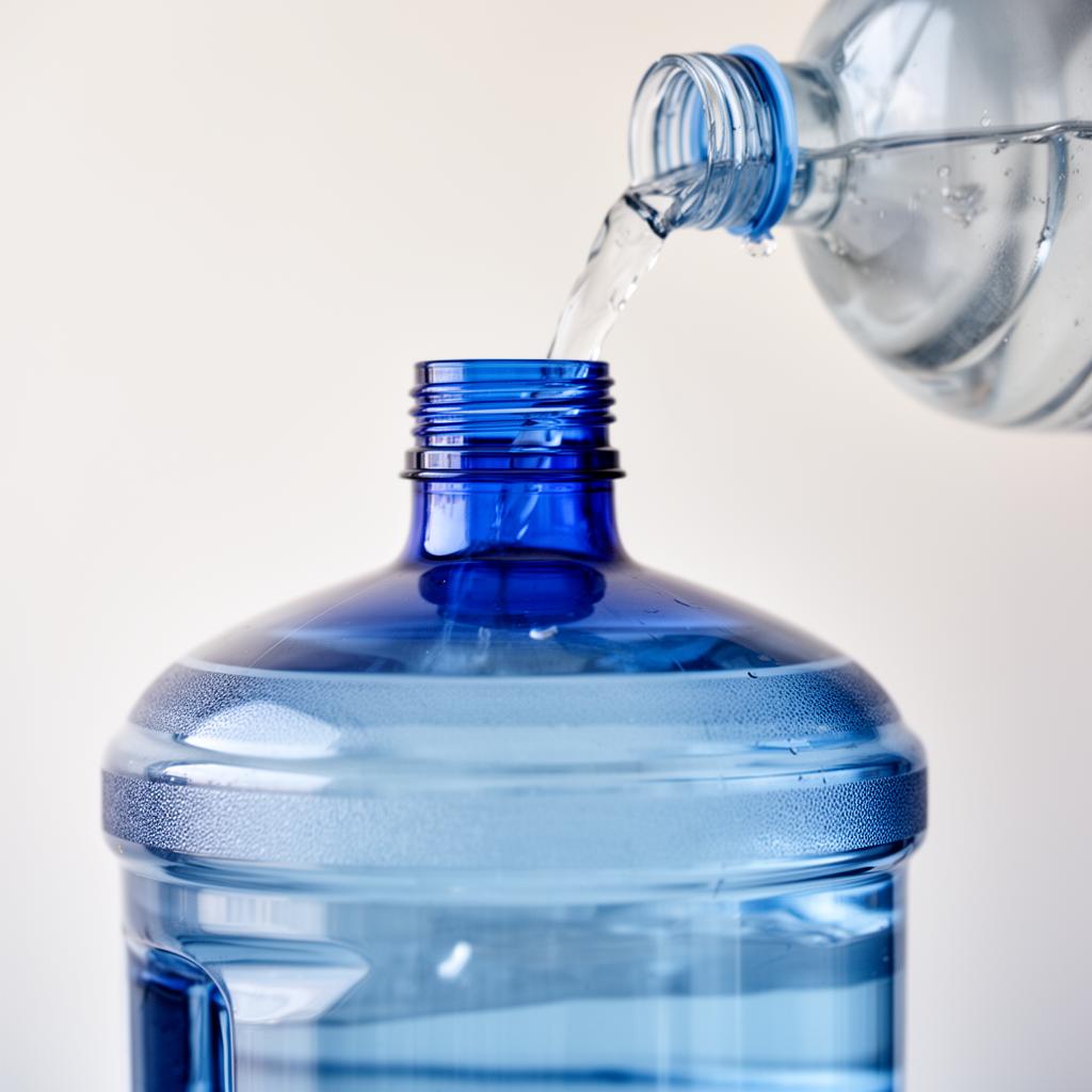 Fresh purified water being refilled
